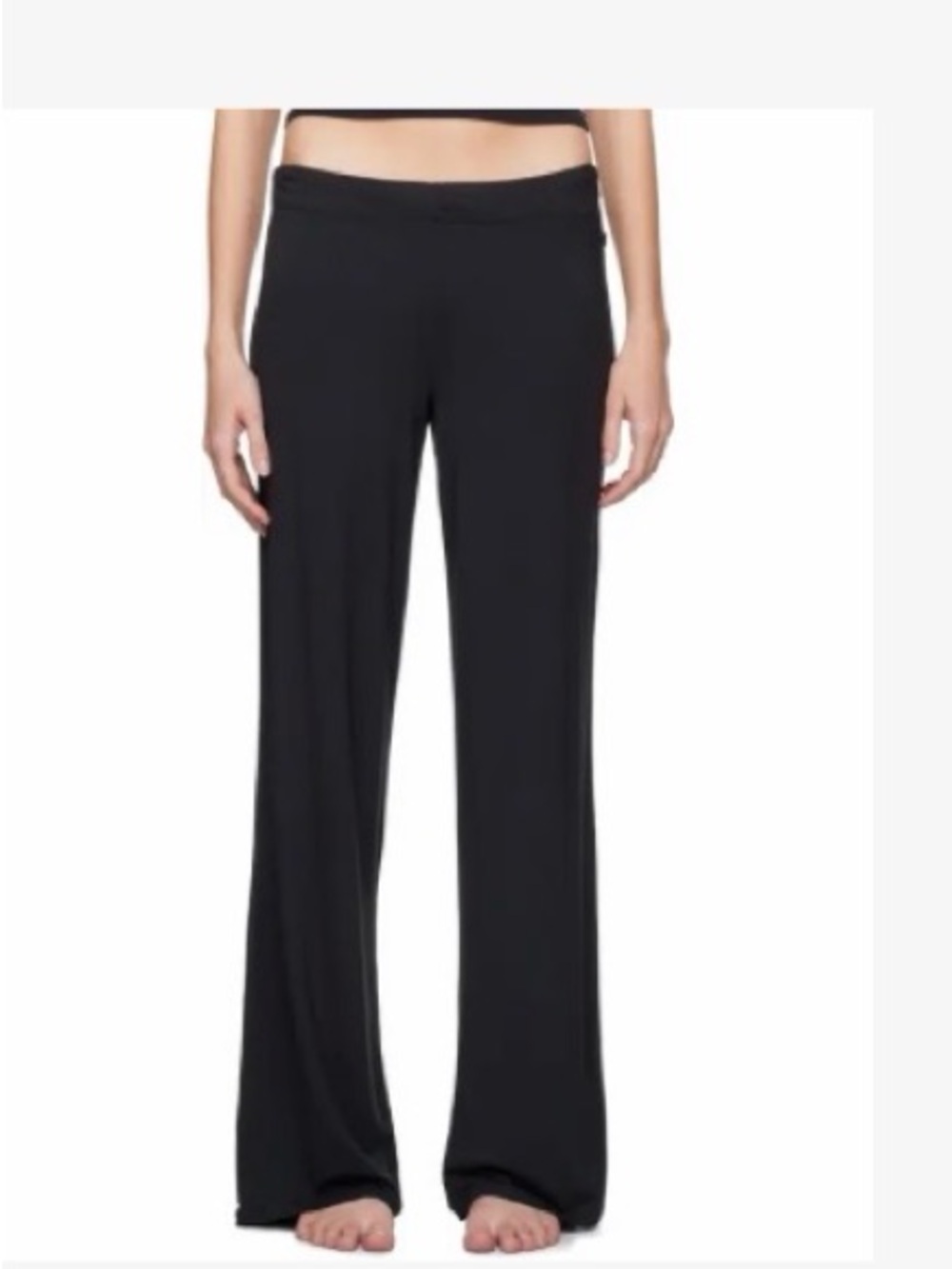 SKIMS Sleep Straight Leg Pajama Pants Inner Drawstring NEW Black Size Small S